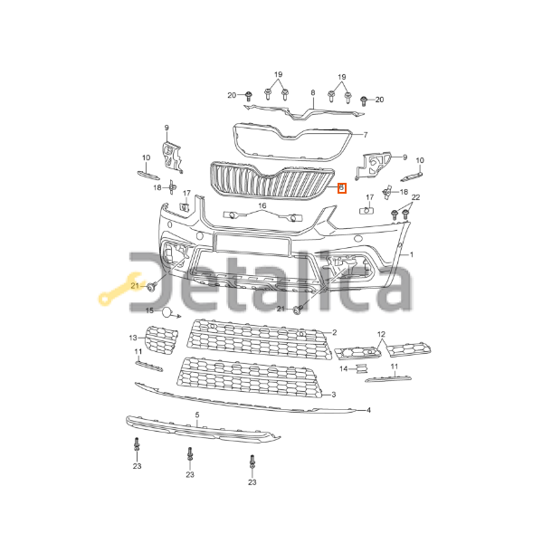 Решетка радиатора для Шкода Йети от 2013 рестайлинг оригинал
