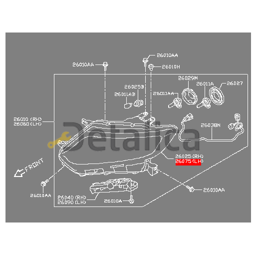 Фара левая для Ниссан Х-Трейл Т32 галоген ( корпус ) оригинал