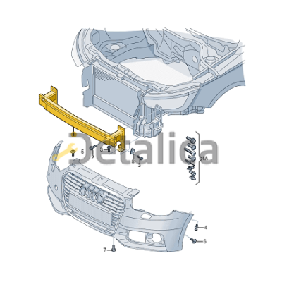 Усилитель переднего бампера для Audi A1 от 2010 Prasco ( Германия )