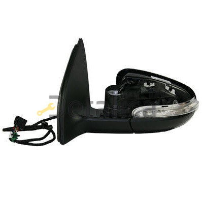 Зеркало левое электрическое с подогревом и указателем поворота с крышкой для Фольксваген Гольф 6 от 2009 (Тайвань)