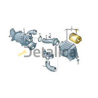 Фильтр воздушный для Шкода Суперб оригинал двигатель CAXA
