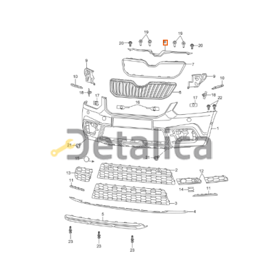 Накладка передней панели ( накладка замка ) для Шкода Йети от 2013 рейстайлинг оригинал