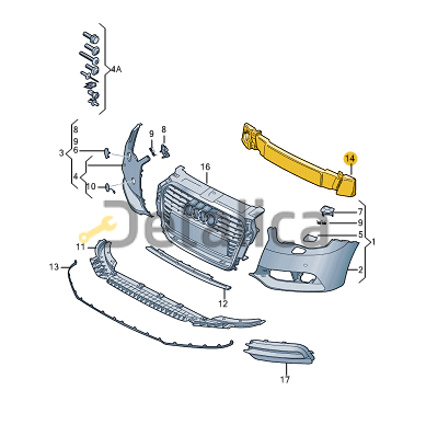 Абсорбер ( энергопоглотитель ) переднего бампера для Ауди А1 от 2010 оригинал