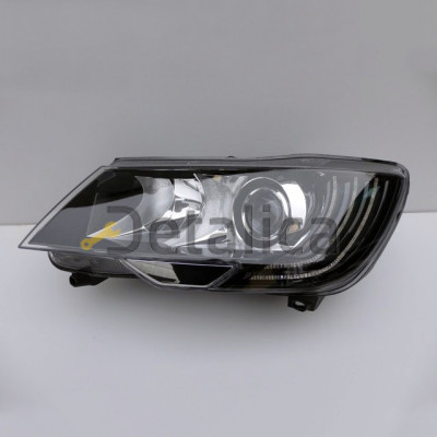Фара левая для Шкода Суперб 2 внутри чёрная Depo