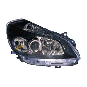 Фара правая для Рено Клио линзованная внутри чёрная