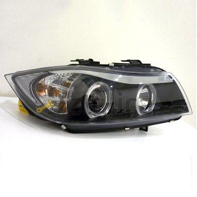 Фара левая+правая комплект тюнинг линзованная с 2 светящимся ободками под корректор SONAR внутри черная для BMW E90 от 2004