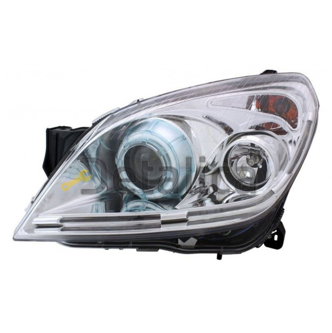 Фары тюнтнг комплект ксенон с светящимся ободком EAGLE EYES внутри хром для Опель Астра H