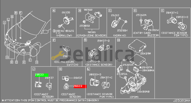 Крепление среднего датчика парковки для Ниссан Х-Трейл Т32 оригинал