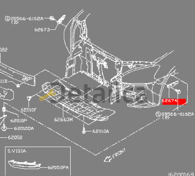 Крепление переднего бампера левый для Ниссан Центра В17