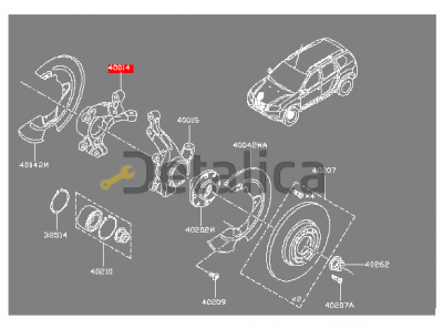 Кулак поворотный правый для Ниссан Террано D10 оригинал