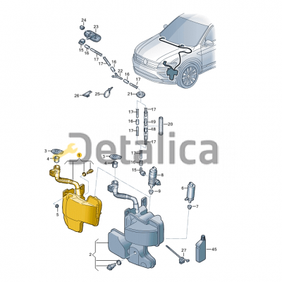 Бачок омывателя лобового стекла для Шкода Кодиак без омывателя фар