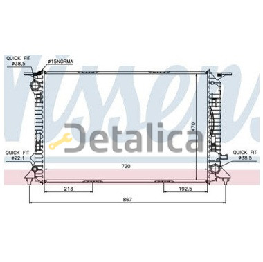 Радиатор охлаждения для Ауди А4 B8 NISSENS-913