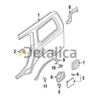 Расширитель крыла правый задний оригинал для инфинити qx56 от 2008