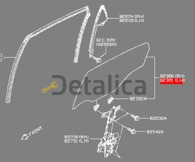 Стекло задней левой двери для Ниссан Центра В17