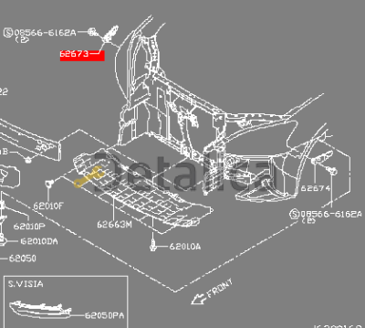 Крепление переднего бампера правый для Ниссан Центра В17