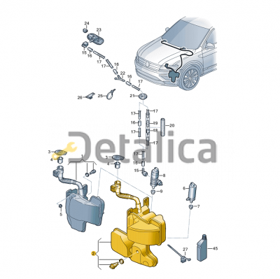 Бачок омывателя лобового стекла для Шкода Кодиак под омыватель фар