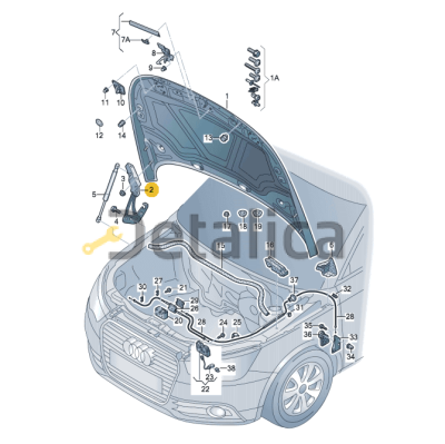 Петля капота правая для Ауди А1 от 2010 оригинал