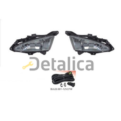 Фары противотуманные комплект с проводкой и кнопкой от 2007 для Хендай Элантра 4 (Китай)