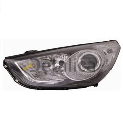 Фара левая под корректор внутри черная для Хендай IX35 от 2010 (Depo)