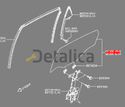 Стекло задней правой двери для Ниссан Центра В17