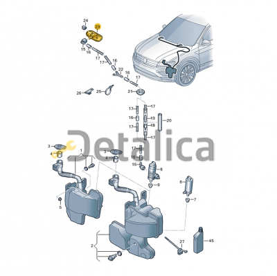 Форсунка омывателя лобового стекла левая = правая для Шкода Кодиак