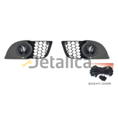 Фара противотуманная левая+правая комплект с проводкой кнопкой решетка бампера для митсубиси лансер от 2010