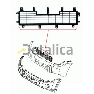 Решетка бампера передняя центральная для митсубиси паджеро от 2007