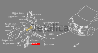 Дефлектор радиатора левый для Ниссан Центра В17