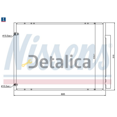 Радиатор кондиционера для Лексус РХ 300 / РХ 330 / РХ 350 Nissens Дания