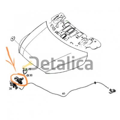 Замок капота Мерседес 447 верхняя часть