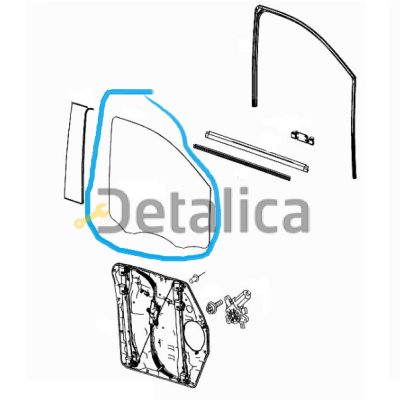 Стекло правой двери Мерседес 447 V250 V-Class теплоизолированное
