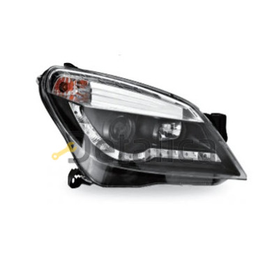 Фары тюнинг комплект DEVIL EYES линзованные JUNYAN внутри чёрные для Опель Астра H