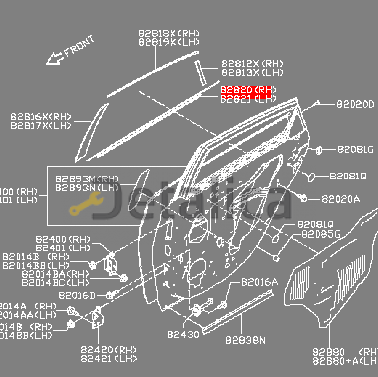 Молдинг задней правой двери хромированный верхний Ниссан Сентра
