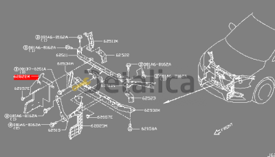 Дефлектор радиатора правый для Ниссан Центра В17