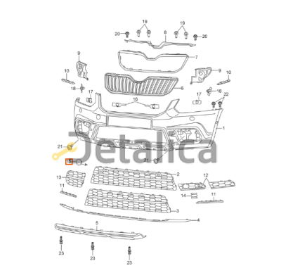 Заглушка буксировочного крюка бампера переднего для Шкода Йети от 2013 оригинал