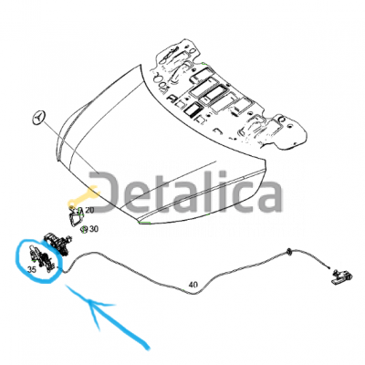 Замок капота Мерседес 447 фиксатор нижняя часть