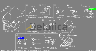 Датчик парковки переднего бампера боковой для Ниссан Х-Трейл Т32 оригинал