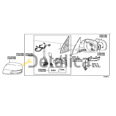 Крышка зеркала левая (с отверстием  под повторитель) для Тойота Ленд Крузер 200 от 2012 оригинал