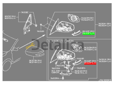 Повторитель поворота в зеркало левый для Ниссан Теана L33 оригинал
