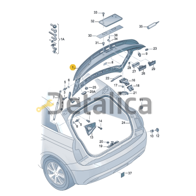 Крышка багажника для Ауди А1 от 2010 оригинал