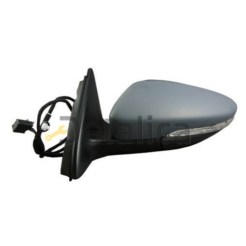 Зеркало левое электрическое с подогревом и указателем поворота Фольксваген Джетта 6 от 2011 (Тайвань) грунт 6 конт