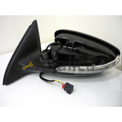 Зеркало левое электрическое с подогревом и указателем поворота Фольксваген Джетта 6 от 2011 (Тайвань) грунт 6 конт