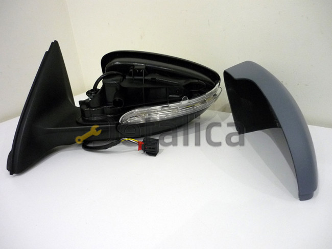 Зеркало левое электрическое с подогревом и указателем поворота Фольксваген Джетта 6 от 2011 (Тайвань) грунт 6 конт