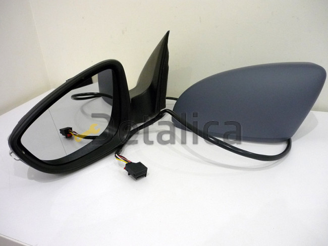 Зеркало левое электрическое с подогревом и указателем поворота Фольксваген Джетта 6 от 2011 (Тайвань) грунт 6 конт