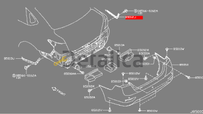 Крепление заднего бампера правый для Ниссан Центра В17 