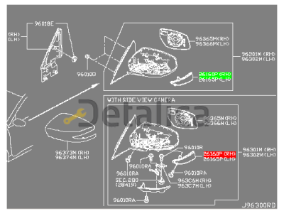 Повторитель поворота в зеркало правый для Ниссан Теана L33 оригинал