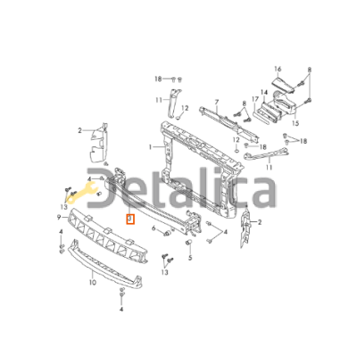 Усилитель переднего бампера для Шкода Йети от 2010 оригинал