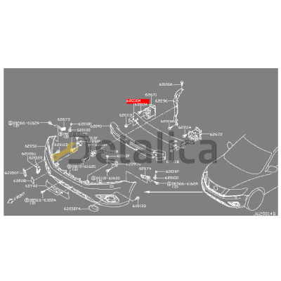 Усилитель переднего бампера для Ниссан Патфайндер Р52