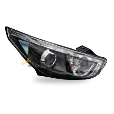 Фары комплект-тюнинг DEVIL EYES внутри черная для Хендай IX35 от 2010 (JUNYAN)