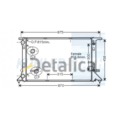 Радиатор охлаждения для Ауди А4 B8 от 2007 (Китай)